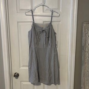 Strapless seersucker Striped Black and White Dress. New with tags. So cute!